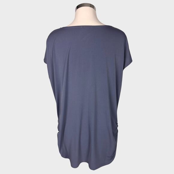 Lane Bryant Womens Plus Size Blue Gray Cap Sleeve Drape Neck Top - Picture 4 of 8